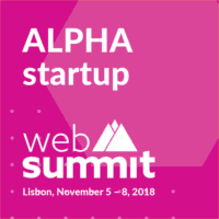 Badge for alpha startup at Web Summit